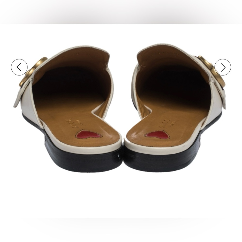 Gucci Off-white Leather Peyton GG Mules - Picture 3 of 6